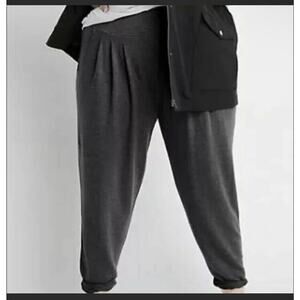 Ryllace Women's High Rise Pleated Joggers Charcoal Gray Size 3X Plus $168